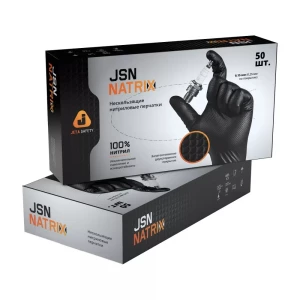 Перчатки ЧЕРНЫЕ нитриловые размер XL Jeta Pro JSN NATRIX 50шт JSN50XL